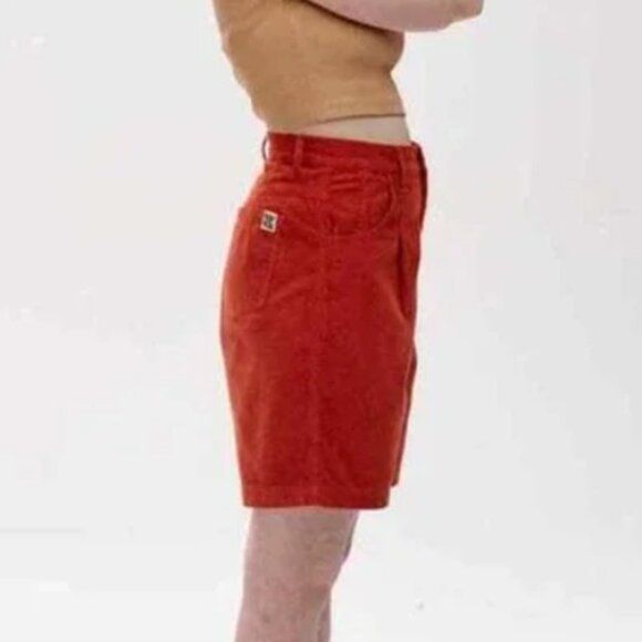 Lucy & Yak Bonnie Organic Corduroy Shorts Orange Size W29-W30 - Picture 3 of 15